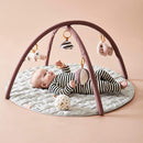 Done by Deer Deer Friends Powder Activity Play Mat with Five Hanging Toys - Soft and Interactive Floor Mat for Kids with Croco, Elphee, Mirror, and Chime Balloons - Perfect for Newborns and Toddlers by TinyTreasures Baby Boutique