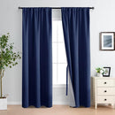 XWZO Full Shading Blackout Curtains 84 Inches Length with Tiebacks- Heat and Light Blocking Rod Pocket Window Drapes with Black Liner Backing for Bedroom/Kid's Room, Navy Blue, W42 x L84, Set of 2 by TinyTreasures Baby Boutique