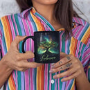 Custom Unique Name Coffee Cup, Customized Mystical Nature Inspired Mug 11oz 15oz, Personalized Enchanted Tree With Northern Lights Ceramic Cup, Nature Black Mug, Gift For Women Men by CozyNest Decor