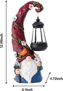 Gnome Garden Decor Statue Solar Gnomes Decorations for Yard with Lantern Light Outdoor Decorations for Patio Mom Gift by CozyNest Decor