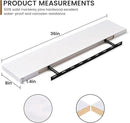 Floating Shelves 36 Inches Long - 8 Inch Deep Rustic Premium Solid Pine Wood for Storage - Farmhouse Wall Mounted for Living Room - Heavy-Duty Metal Bracket - 36" W x 8" D - Set of 2 - White Color by CozyNest Decor