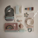 mushie Silicone Baby Bib | Adjustable Fit Waterproof Bibs (Dove Gray) by TinyTreasures Baby Boutique