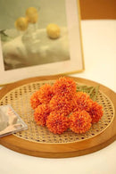 Kimura's Cabin 20Pcs Orange Fake Mums Flowers Artificial Silk Chrysanthemums Faux Ball Flower for Wedding Arrangement Fall Bouquets Home Table Decoration Halloween Decor(Orange) by CozyNest Decor