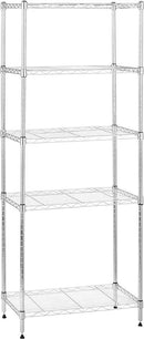 Amazon Basics 5-Shelf Adjustable, Storage Shelving Unit, (200 Pound Loading Capacity per Shelf), Steel Organizer Wire Rack, 23.2 x 13.4 x 60 inches (LxWxH), Chrome by CozyNest Decor