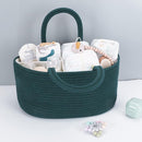 Baby Diaper Caddy Organizer for Girl Boy Rope Nursery Storage Bin Basket Portable Holder Tote Bag for Changing Table Car Travel Baby Shower Gifts Newborn Essentials Registry Must Have Items Dark Green by TinyTreasures Baby Boutique