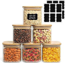 ComSaf 0.6 Qt Glass Food Storage Jars Set of 6, Clear Storage Containers with Airtight Lids, Pantry Organization Jar, Spice Jar, Blooming Tea, Coffee and Sugar Container, Canister Set for Kitchen by CozyNest Decor