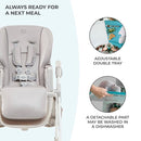 Kinderkraft Highchair Yummy, Baby Chair, Ergonomic, Comfortable, Reclining, Foldable, with Ajustable Height, Footrest, Detachable Double Tray, for Toddler, from 6 Month to 3 Years, Gray by TinyTreasures Baby Boutique