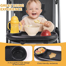 Snack Tray Compatible with Mockingbird,Nuna,Evenflo Stroller,Adjustable Stroller Snack Tray with Cup Holder and Phone Holder, Stroller Accessories Black by TinyTreasures Baby Boutique