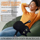 Large Microwave Heating Pad with Washable Cover 21 * 12" Microwavable Heating Pads for Cramps, Back, Neck Shoulder Pain Relief, Cordless Weighted Moist Heat Pack, Black Cat by CozyNest Decor