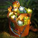 Garden Solar Figurine Light - Flowerpot Succulent Solar Light Outdoor, Solar Powered Lighting Outside Decorations Yard Art Lawn Ornaments for Porch Patio Balcony - Succulent Gifts for Women Mom by CozyNest Decor