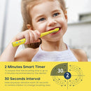SEAGO Kids Electric Toothbrush, Rechargeable Sonic Soft Bristle Toothbrushes with 8 Brush Heads, DIY Stickers and 5 Modes, Ideal for Kids and Children, Ages 3–12,SG2303(Yellow) by TinyTreasures Baby Boutique