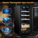 Electric Humidor for Cigars, 35L 250 Counts Large Capacity Thermostatic Desktop Humidor Cabinet with Digital LED Screen, Safety Lock,Smart Humidity & Temp Control, Gifts for Men by CozyNest Decor