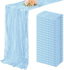 20 Pack Baby Blue Cheesecloth Table Runner 20 x 120 Inch Long Rustic Gauze Cheese Cloth Table Runner for Wedding 10FT Bridal Baby Shower Table Decorations Boho Fabric Sheer Birthday Party Table Decor by CozyNest Decor
