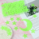 100 Stars and 1 Moon Glow in The Dark Luminous Fluorescent 3D Plastic Glow Stars Moon for Ceiling, Glowing Wall Stickers Create a Realistic Starry Sky, Room Decorations (Green) by CozyNest Decor