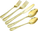 Floral 40 Pcs Gold Silverware Set for 8, Food Grade Stainless Steel Flatware Set with Rose Flower Embossed Design, Eating Utensils Sets Include Fork/Knife/Spoon, Reusable Cutlery Set, Dishwasher Safe by CozyNest Decor