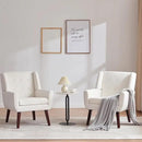 HUIMO Button-Tufted Accent Chairs Set of 2,Upholstered Reading Living Room Chair,Mid Century Modern Chair with Linen Fabric, Club Chair,Comfy Arm Chairs for Living Room,Bedroom,Beige by CozyNest Decor