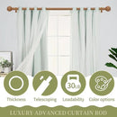 2 Pack Wood Curtain Rods for Windows 28 to 48 Inch(2.3-4Ft),1 Inch Adjustable Curtain Rod,Heavy Duty Curtain Rods,Wooden Netted Texture Drapery Rods,Single Window Curtain Rod 18-45",Brown Wood by CozyNest Decor