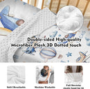 Personalized Baby Crib Bedding Set for Baby Boys Girls, Toy Airplane Pattern Custom Name Baby Crib Sets 5-Pcs, Toddler Double Layer Blanket Fitted Sheets Changing Pad Cover Rug Wall Art Set by TinyTreasures Baby Boutique