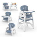 Xilingol 8 in 1 Convertible Baby High Chair W/Wheels, Baby Feeding Chair W/Adjustable Backrest & Removable Dual Tray, Building Block Table & Chair Set, HighChair for Babies & Toddlers (Blue) by TinyTreasures Baby Boutique
