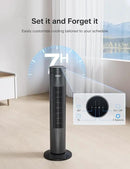 Pelonis 30-Inch Oscillating Tower Fan for Bedroom – 3 Speed, Quiet Tower Fan with Remote ControL, Small Fan, 7-Hour Timer – ETL Certified, Black by CozyNest Decor