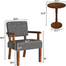 Accent Chair Set of 2 with Table, Living Room Chairs with Soft Seat and Armrests for Living Room Bedroom Reading Room Waiting Room, Grey (AC01) by CozyNest Decor