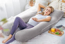 Meiz Pregnancy Pillow, Cooling Silky Pregnancy Pillows for Sleeping, Maternity Body Pillow for Pregnant Woman with Cooling Silk Jersey Cover, Light Grey by TinyTreasures Baby Boutique