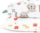 TILLYOU Toddler Pillowcase 2 Pack with Envelope Closure,Silky Soft Microfiber 13" x 18" Kids Travel Pillow Cases,Bib Bear & Colorful Love by TinyTreasures Baby Boutique