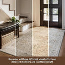 AMOAMI-3X5 Area Rug-Soft Washable Vintage Throw Accent Rugs for Living Room, Entryway, Bedroom, Kitchen, Bathroom, Laundry Room, Kitchen, Bathroom, Bedside, No Slip Beige by CozyNest Decor