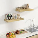 Fun Memories 24 Inch Floating Shelves Wall Mounted, 10 Inch Deep Wall Shelves, 24 x 10 Floating Shelf for Living Room Bathroom Bedroom, Oak, Set of 2 by CozyNest Decor