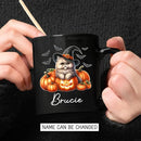 Personalized Persian Wearing Witch Hat Black Cup with Name, Customized Halloween Persian Coffee Mugs, Spooky Cat and Pumpkins Ceramic Cup 11oz 15oz, Halloween Mug Gift for Cat Lover Pet Owner by TinyTreasures Baby Boutique