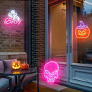 Dimmable Skull Neon Sign,Halloween Pink Neon Sign Light for Wall Decor, Skeleton LED Neon Sign for Beer Bar Bedroom Art,Skull Head Neon Lights Suitable for Computer Room, 5V USB Power 15.75 * 11.8in by CozyNest Decor