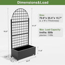 Casaphoria Metal Raised Garden Bed with Trellis and Wheels, 72"x35"x16" Arched Planter Box for Climbing Plants, Vegetables & Vines, Features Drainage Holes and Privacy Screen (Black-Grid) by GreenHaven Gardens