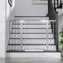 Cumbor 29.7-48" Baby Gate for Stairs, Mom's Choice Awards Winner-Dog Gates for Doorways, Auto Close Safety Pet Gate for Dogs Indoor, Easy Install Pressure Mounted Child Gate with Walk Thru Door, Gray by TinyTreasures Baby Boutique