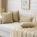 MIULEE Pack of 2 Couch Throw Pillow Covers 20x20 Inch Beige Farmhouse Decorative Pillow Covers with Stitched Edge Soft Chenille Solid Dyed Spring Pillow Covers for Sofa Bed Living Room by CozyNest Decor