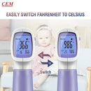 CEM DT-8806 Digital Thermometer for Adults and Kids, No Touch Forehead Thermometer for Baby, 2 in 1 Body Surface Mode Infrared Thermometer with Fever Alarm and Instant Accuracy Readings, Purple by TinyTreasures Baby Boutique