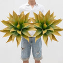 Artificial Plants Outdoor Faux Plant,Artificial Agave Faux Hostas Outdoor Uv Resistant Artificial Plants Indoor Fake Plant Artificial Agave Plant Indoor(2pcs, 28") Yellow by CozyNest Decor