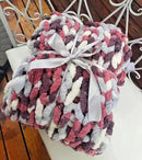 DDL&HEXI Chunky Chenille Blanket 100% Hand Knit with Jumbo Chenille Yarn (50"x60") Super Soft Large Throw Bed Blanket for Couch, Sofa, Home Decor - Machine Washable (05) by CozyNest Decor