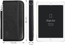 Real Leather Wallet RFID Family Passport Holder Waterproof Travel Essentials (All Black) by TinyTreasures Baby Boutique