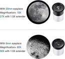 Telescope for Beginners and Kids, 60mm Aperture Refractor, Portable, Portable 90X Astronomical Telescope with Tripod, 2 Eyepieces, 1.5X Barlow Len, Astronomy Gift by TinyTreasures Baby Boutique
