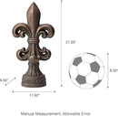 Glitzhome Fleur De Lis Garden Statue MGO Outdoor Decration, 21.25" H, Bronze