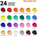 Shuttle Art Acrylic Paint, 24 Colors Acrylic Paint Bottle Set, 250ml/8.45oz Each, Rich Pigments, High Viscosity, Bulk for Artists, Beginners and Kids Painting on Rocks Crafts Canvas Wood by TinyTreasures Baby Boutique