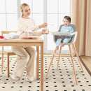 HONEY JOY High Chair, 3-in-1 Eat & Grow Wooden Highchair/Toddler Chair with Removable Tray, 5-Point Harness, PU Cushion and Footrest for Baby, High Chair for Babies and Toddlers(Gray) by TinyTreasures Baby Boutique