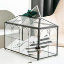 Wedding Card Box with Slot, 12.6'' Large Glass Card Boxes for Reception, Black Geometric Holder, Clear Decorative Storage Box with Lock for Baby Shower, Birthday Party, Christmas, Bridal Shower by CozyNest Decor