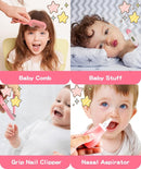 Baby Grooming and Healthcare Kit, Portable Baby Safety Care Set with Hair Brush Comb Nail Clipper Nasal Aspirator for Nursery Newborn Infant Girl Boy (32 in 1, Pink) by TinyTreasures Baby Boutique