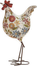 Deco 79 Metal Rooster Decorative Garden Sculpture Indoor Outdoor Distressed Standing Garden Statue with U Shaped Feet, Outdoor Sculpture 10" x 5" x 17", Cream by GreenHaven Gardens