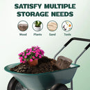 Idzo 2-Wheel Heavy-Duty Wheelbarrow Cart, 330 lb Capacity, Ergonomic Padded Handle and 14 Inch Pneumatic Tires for Maximum Stability, Ideal Wagon for Moving Soil, Shrubs, Plants, Easy Assembly by GreenHaven Gardens