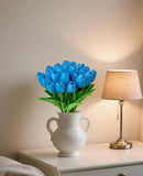 Fake Flowers Tulips Artificial PU Flower 15 Stems Real Touch Faux Tulips Flowers Mother's Day Easter Valentine’S Day Gifts in Home Kitchen Wedding Dining Table Decorations by CozyNest Decor