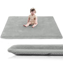 Baby Play Mat for Floor,1.3" Thick Elasti-Foam 50"×50" Playpen Mat for Tummy Time,Water Repellent Soft Coral Velvet for Toddler,Infant,Kids,Non-Slip Backing Safe for Crawling(Light Grey) by TinyTreasures Baby Boutique