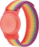 Kids Wristband Protective Case Compatible with Apple AirTag, Adjustable Nylon Bracelet for Air Tag GPS Tracker Holder with Anti Lost Watchband for Toddler Child Kids (Rainbow) by TinyTreasures Baby Boutique