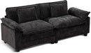 URRED Modular Sectional Sofa Comfy Cloud Couch, Modern Chenille Sofa Sleeper Deep Seat Couches with Ottoman/Pillows for Living Room (Black, 82.6'') by CozyNest Decor
